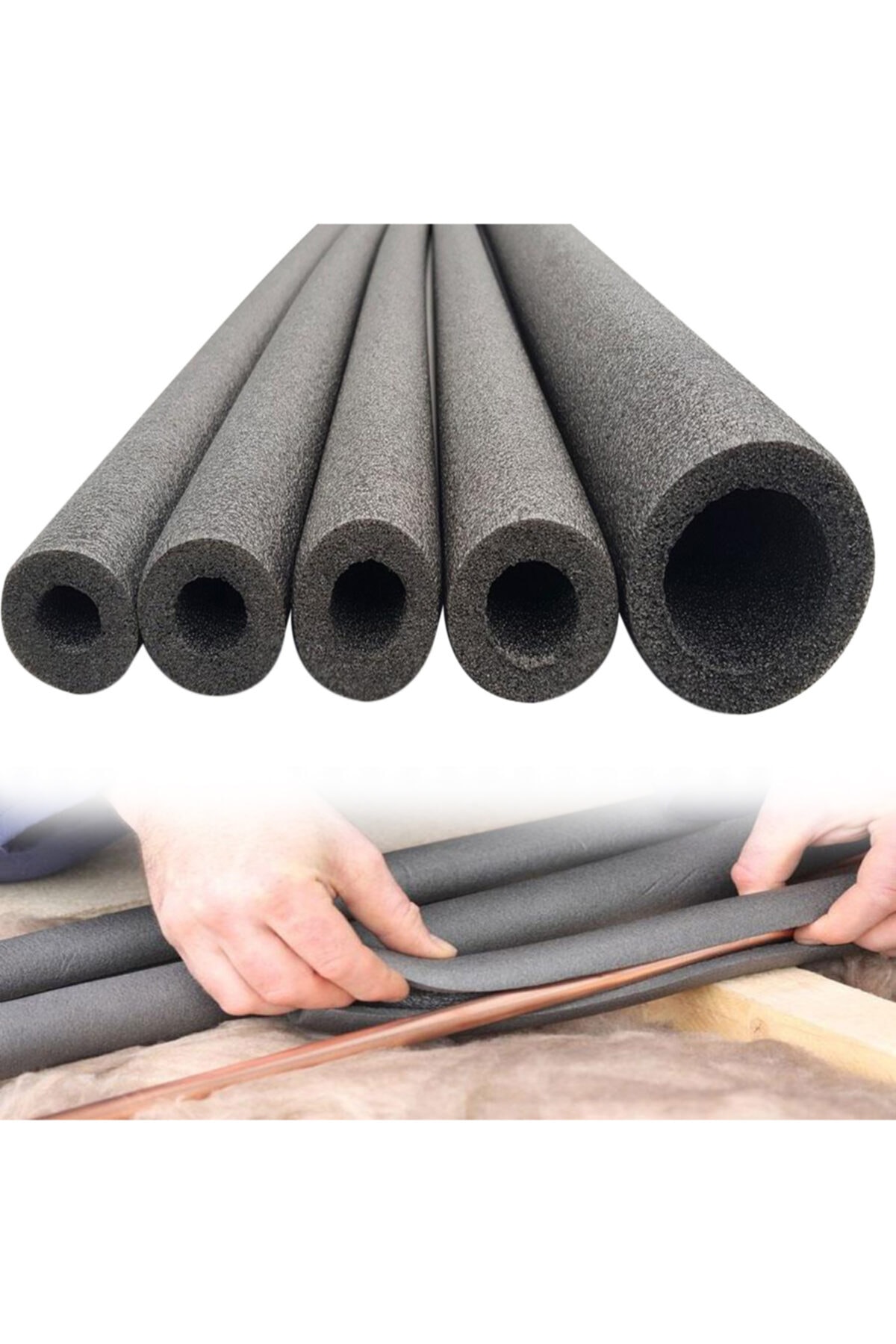 Izolasyon Borusu 42 Mm Iç Çapında Polietilen Boru Yalıtım Kılıfı Köpüğü (2 METRE)