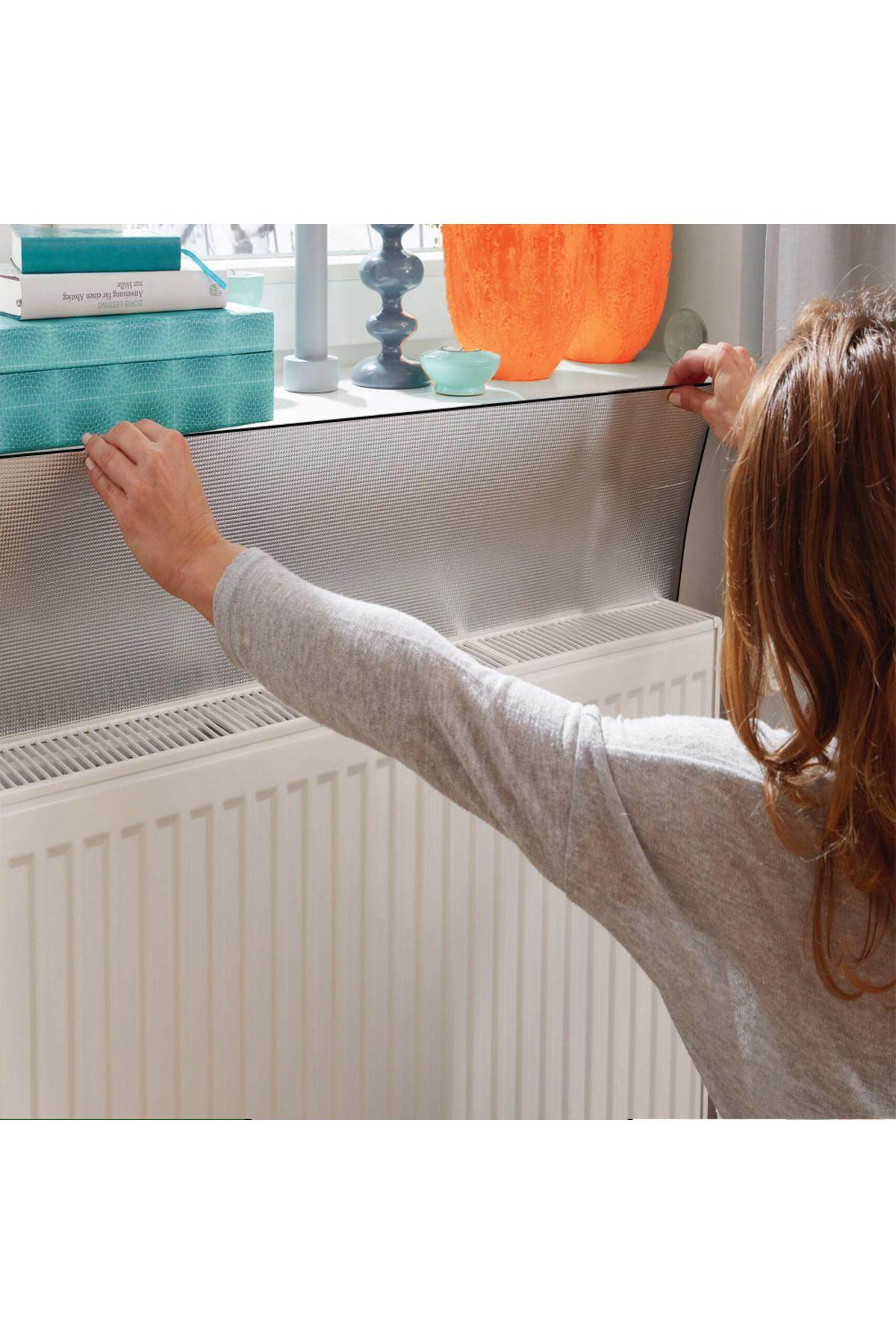 8 Adet Yapışkanlı Isı Yalıtım Levhası 3 Mm Petek Arkası Radyatör Kalorifer Arkalığı Izolasyon Plaka